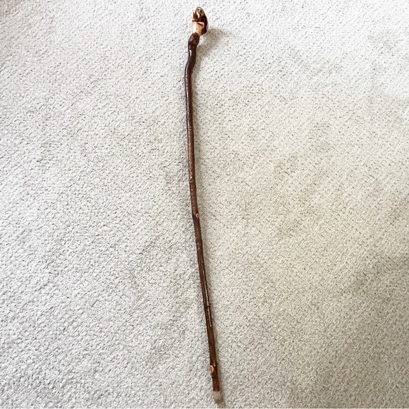 Striped Maple Moosewood Cut Walking Trekking Stick Twist Staff Hiking Maine Cane - Picture 3 of 16